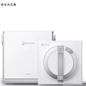 Robot limpiacristales ECOVACS WINBOT W2S OMNI limpiando una ventana de cristal